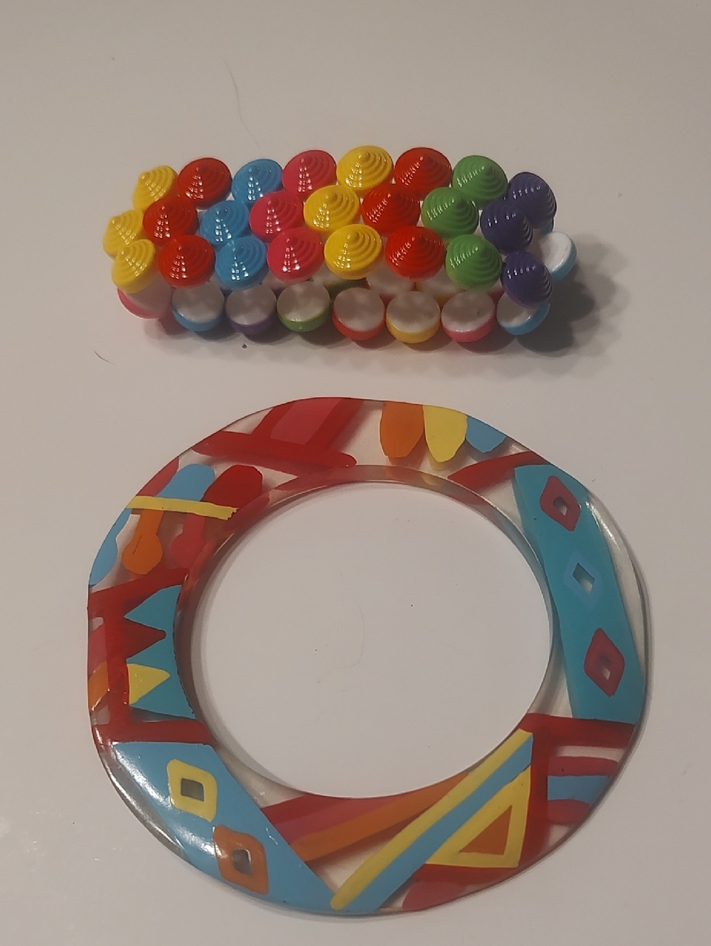 Colorful plastic bead stretch & Bangle bracelet Lot